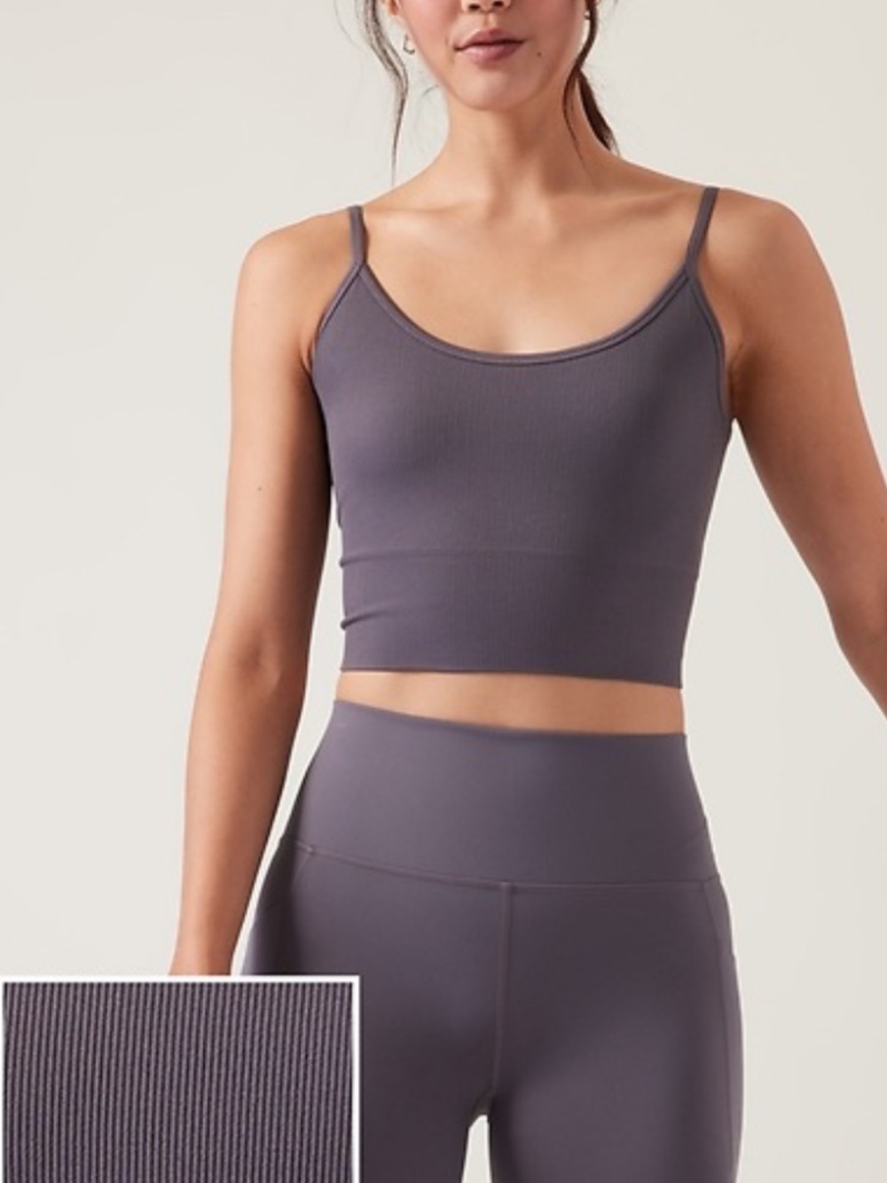 Ribbed Cropped Tank in Dusty Mauve